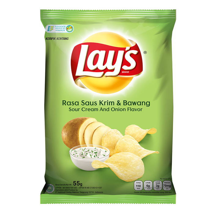 Potato Chips Saus Krim & Bawang