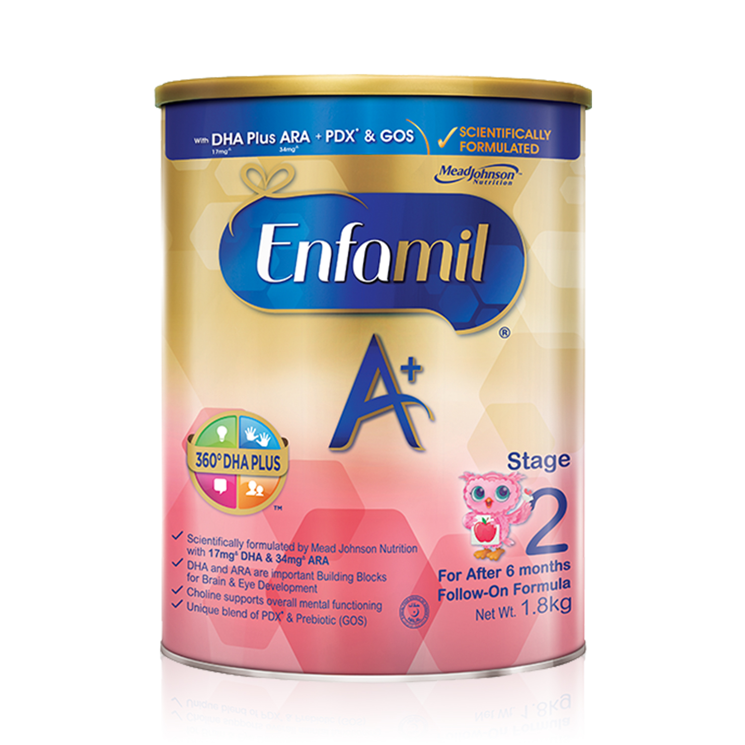 Enfamil A+ Stage 2 Infant Formula Baby Milk Powder 360DHA+ (6M+) 1.8kg