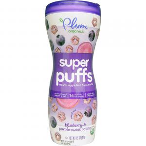 Super Puffs, Organic Veggie, Fruit & Grain Puffs, Blueberry & Purple Sweet Potato