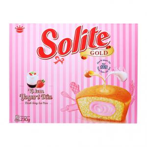 Bánh bông lan tròn vị kem yogurt dâu Solite Gold