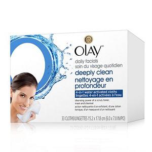 OLAY DAILY FACIALS DEEP CLEAN 4-IN-1 WATER ACTIVATED CLOTHS