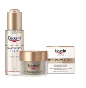 Eucerin Elasticity + Filler Facial Oil and Eucerin Hyaluron-Filler + Elasticity Night Cream
