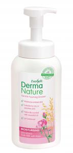 Derma Nature Gentle Foaming Shower -  Moisturising Organic Oats Milk and Rose